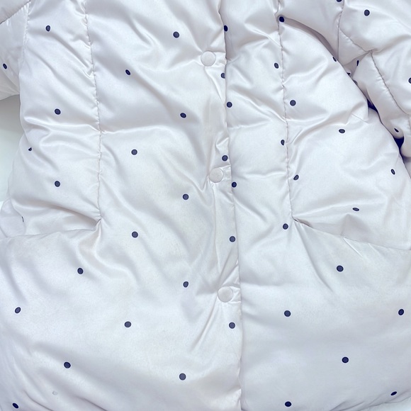 Zara Baby Toddler Girl Beige Polka Dot Puffer Jacket, Size 4-5 Years - Picture 10 of 12